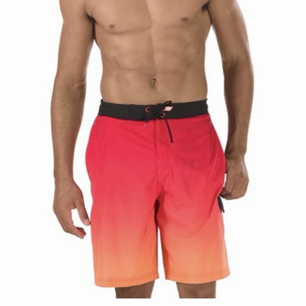 SPEEDO Men's Engineered Red Orange Ombre E-Board Short Size Large (7784003)